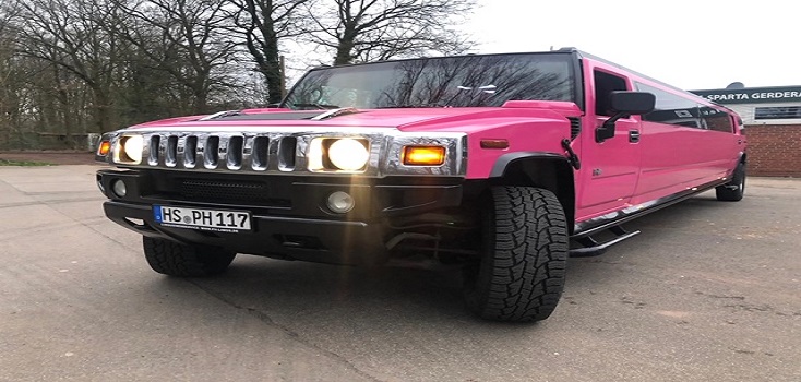 Limousine mieten Hummer H2 in Pink Panorama